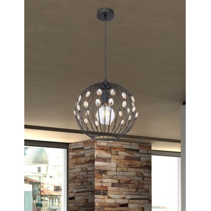 Globo - Pendel på kabel 1xE27/60W/230V Ø 30 cm