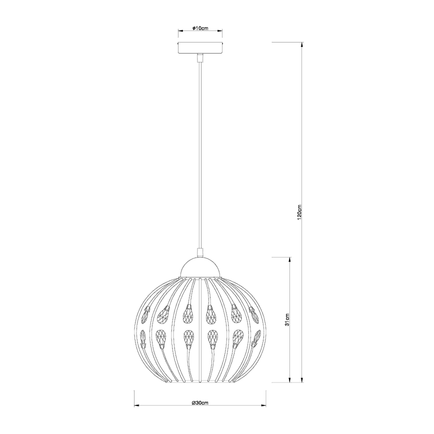 Globo - Pendel på kabel 1xE27/60W/230V Ø 30 cm