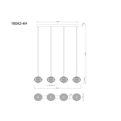 Globo - LED pendel 4xLED/5,75W/230V 3000/4500/6500K