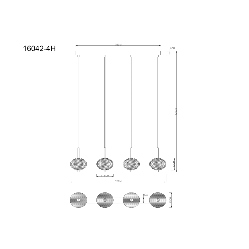 Globo - LED pendel 4xLED/5,75W/230V 3000/4500/6500K