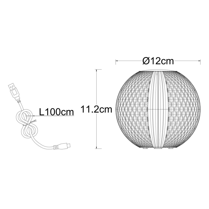 Globo - LED bordlampe m. touch-funktion dæmpbar LED/2W/5V 1200 mAh USB transparent