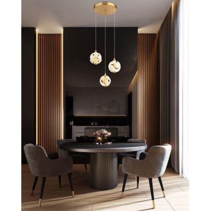 Globo - LED-pendel på wire LED/24W/230V 3000K guld