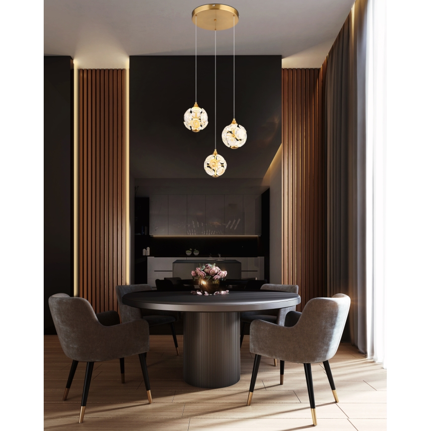 Globo - LED-pendel på wire LED/24W/230V 3000K guld