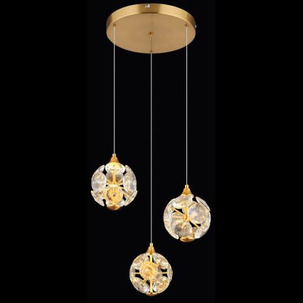 Globo - LED-pendel på wire LED/24W/230V 3000K guld