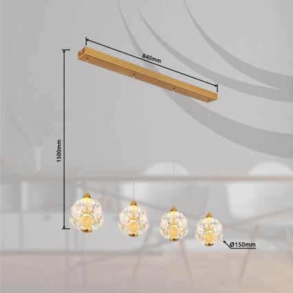 Globo - LED-pendel med kabelophæng LED/32W/230V 3000K guld