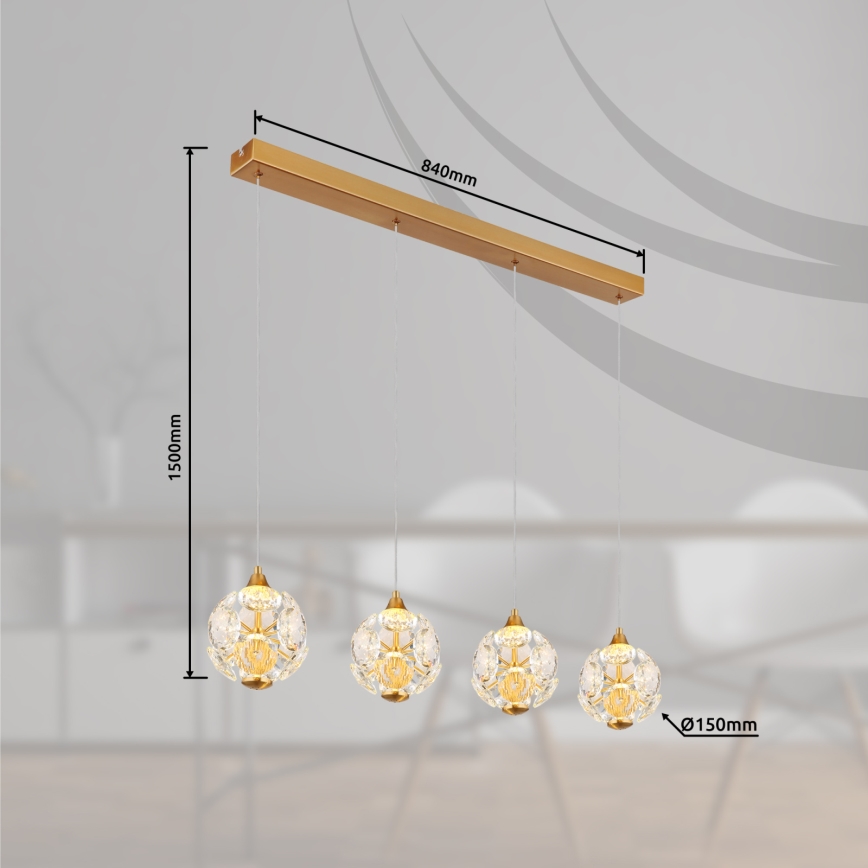 Globo - LED-pendel med kabelophæng LED/32W/230V 3000K guld