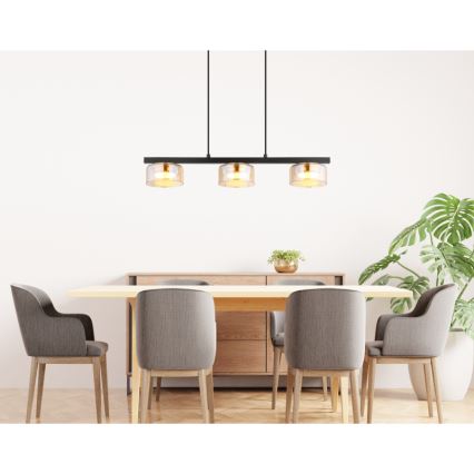 Globo - LED pendel 3xGX53/6W/230V røget/brun