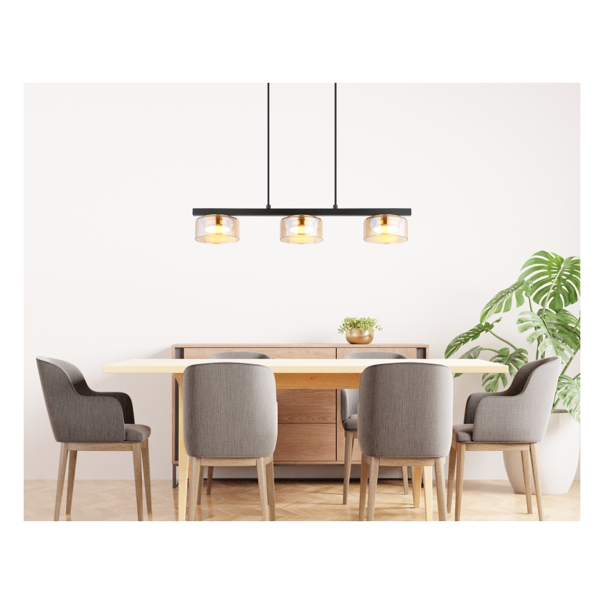 Globo - LED pendel 3xGX53/6W/230V røget/brun