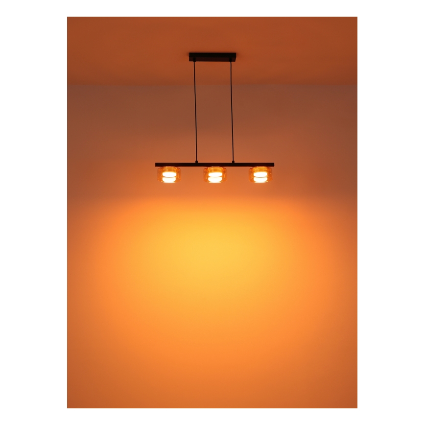 Globo - LED pendel 3xGX53/6W/230V røget/brun