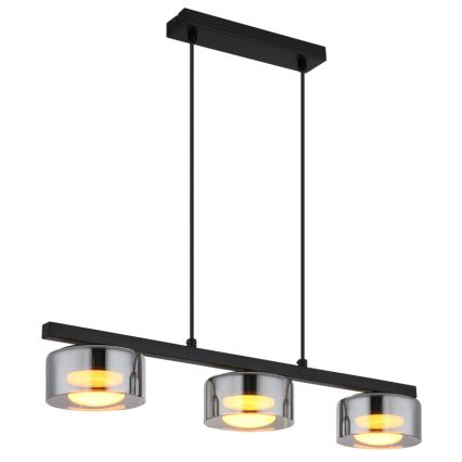Globo - LED pendel 3xGX53/6W/230V røget/sort