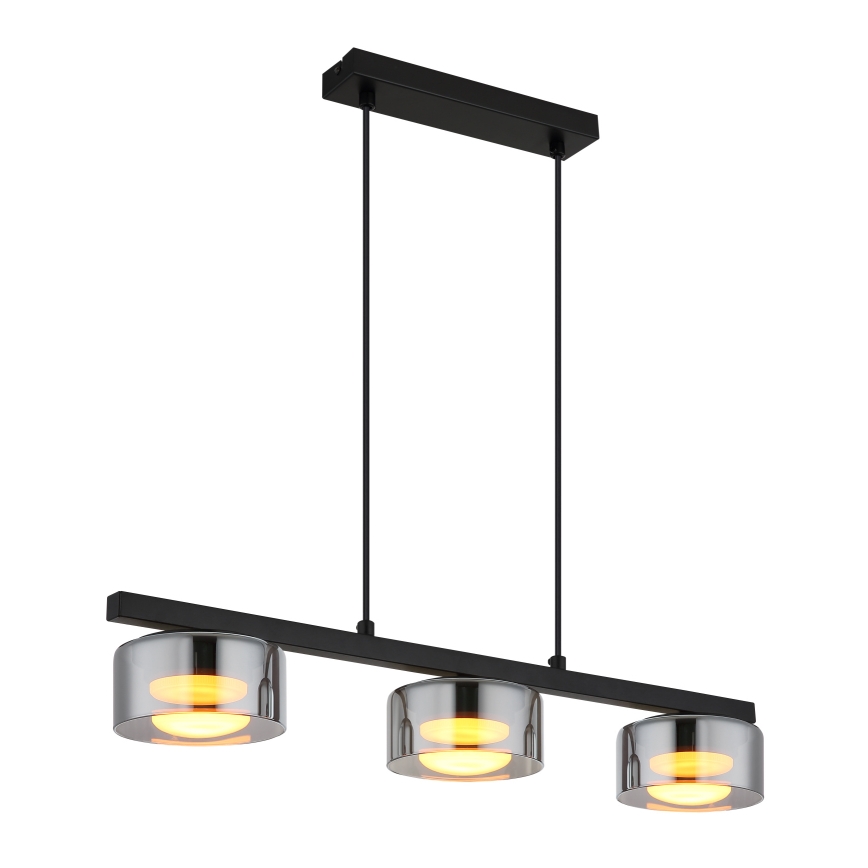 Globo - LED pendel 3xGX53/6W/230V røget/sort