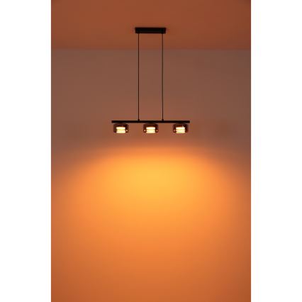 Globo - LED pendel 3xGX53/6W/230V røget/sort