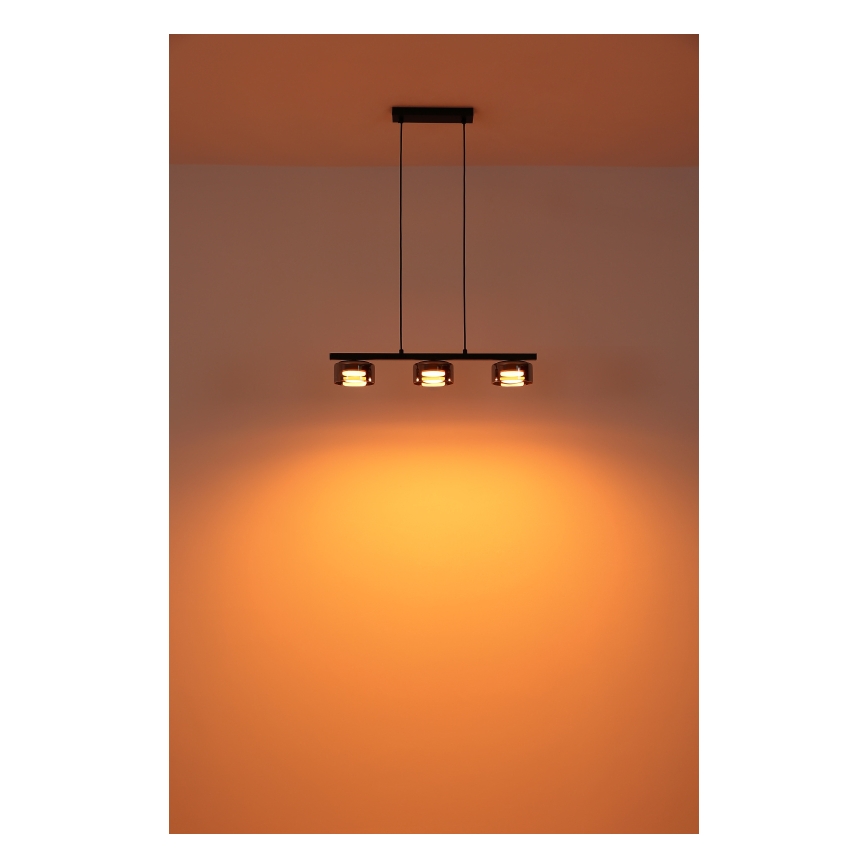 Globo - LED pendel 3xGX53/6W/230V røget/sort