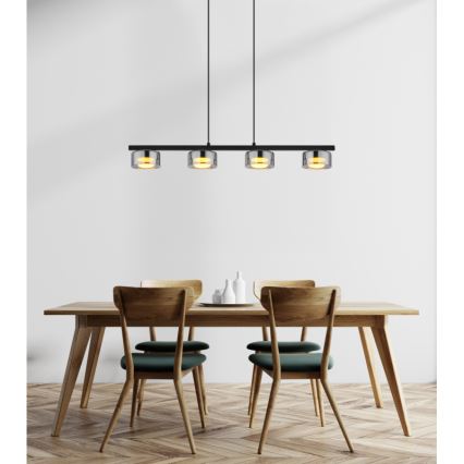 Globo - LED pendel 4xGX53/6W/230V røget/sort