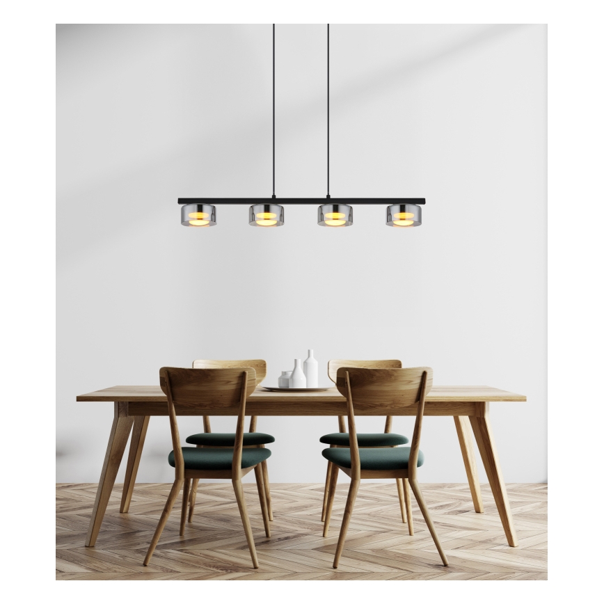Globo - LED pendel 4xGX53/6W/230V røget/sort