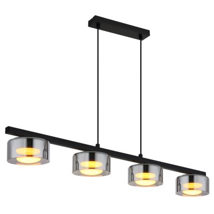 Globo - LED pendel 4xGX53/6W/230V røget/sort