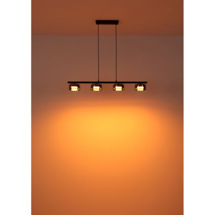 Globo - LED pendel 4xGX53/6W/230V røget/sort