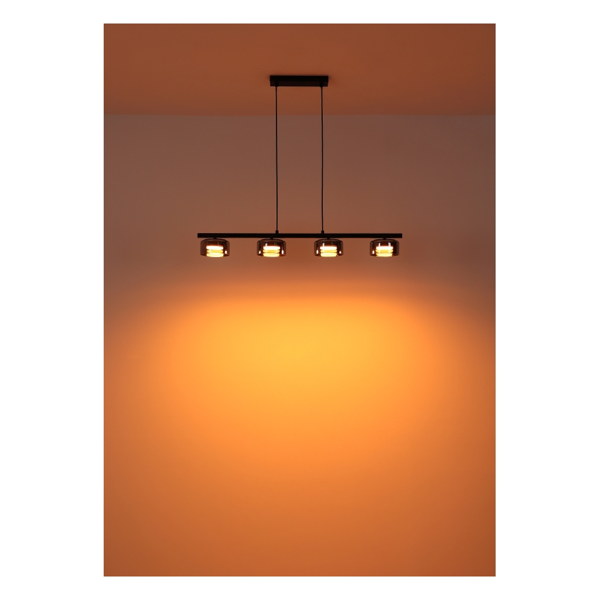 Globo - LED pendel 4xGX53/6W/230V røget/sort