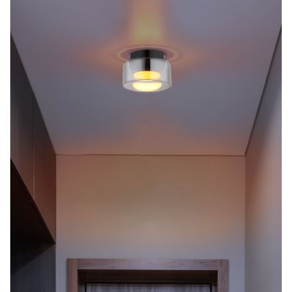 Globo - LED loftlampe 1xGX53/6W/230V diameter 13 cm røget/sort