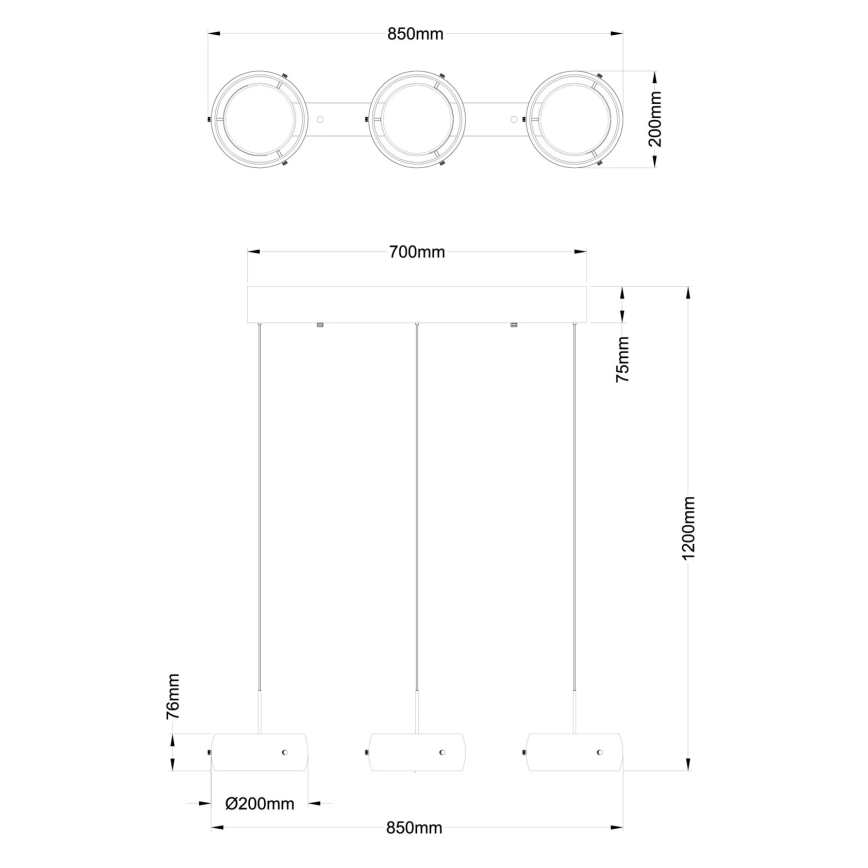 Globo - LED-lysekrone på kabel LED/30W/230V 3000K