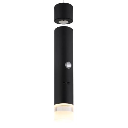 Globo - LED dæmpbar berøringsbetjent genopladelig lampe 2-i-1 LED/2W/230/5V sort