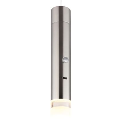 Globo - LED genopladelig, dæmpbar berøringslampe 2 i 1 LED/2W/230/5V mat krom