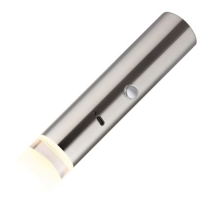 Globo - LED dæmpbar berøringsbetjent genopladelig lampe 2-i-1 LED/2W/230/5V mat krom
