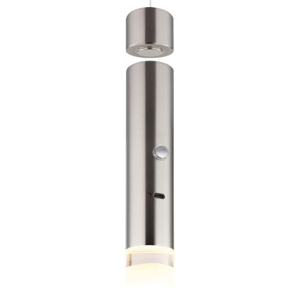 Globo - LED dæmpbar berøringsbetjent genopladelig lampe 2-i-1 LED/2W/230/5V mat krom