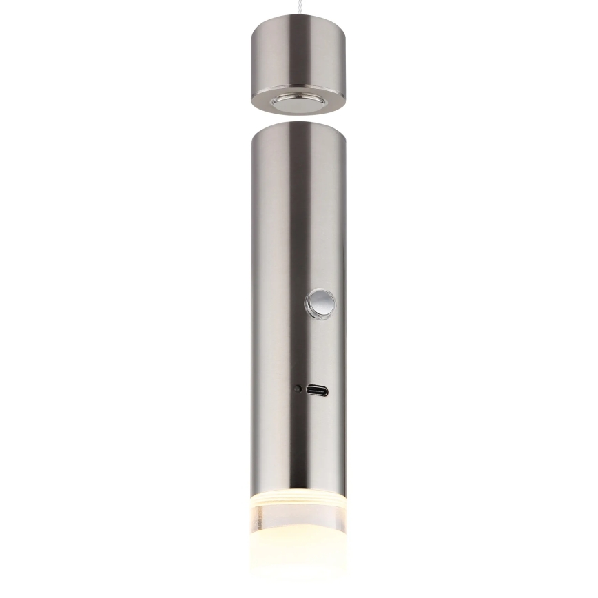 Globo - LED dæmpbar berøringsbetjent genopladelig lampe 2-i-1 LED/2W/230/5V mat krom