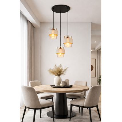Globo - Pendel på kabel 3xE27/40W/230V