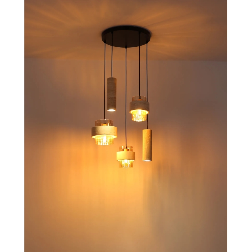 Globo - Loftlampe med wireophæng 3xE27/40W/230V + 2xGU10/10W