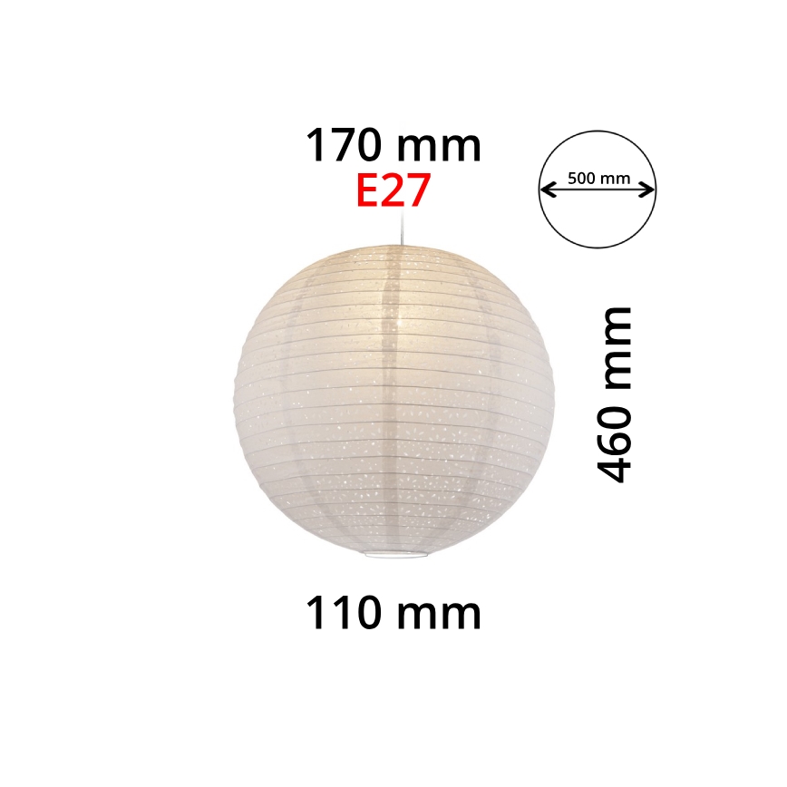 GLOBO 16911 - Lampeskærm til pendel VARYS E27 pr.50 cm