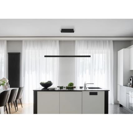 Globo - LED-dæmpbar pendel på wire med berøringsbetjening LED/43W/230V 4000K sort