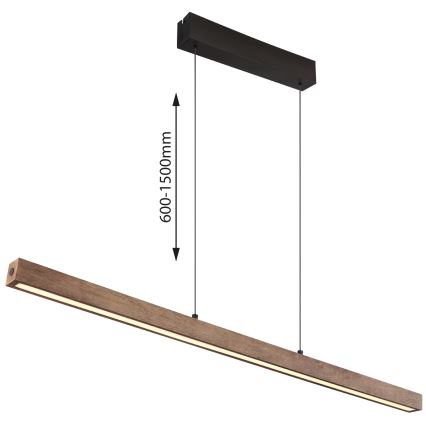 Globo - Dæmpbar LED-pendel med berøringsbetjening på kabel LED/24W/230V + LED/3W 3000K brun