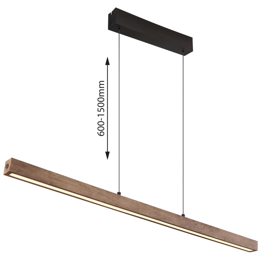 Globo - Dæmpbar LED-pendel med berøringsbetjening på kabel LED/24W/230V + LED/3W 3000K brun