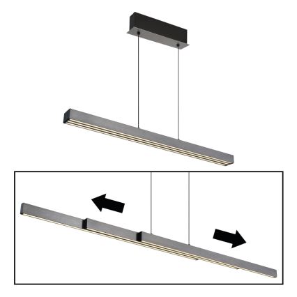 Globo - dæmpbar LED-pendel med touchstyring, ophængt på kabel, LED/39W/230V 2700/4000/6000K, grå