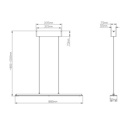 Globo - LED berøringsdæmpbar pendel på kabel LED/20W/230V 3000/4000/6500K