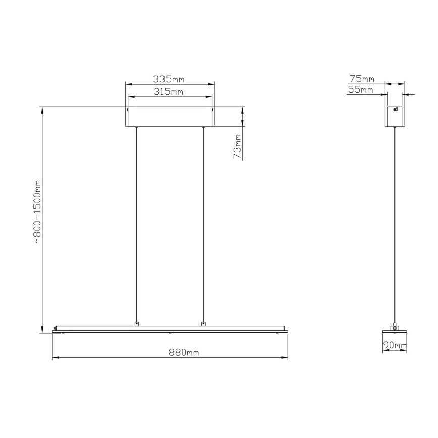 Globo - LED berøringsdæmpbar pendel på kabel LED/20W/230V 3000/4000/6500K