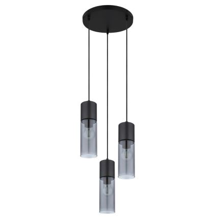 Globo - Pendel 3xE27/25W/230V diameter 30 cm sort
