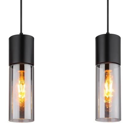 Globo - Pendel på kabel 3xE27/25W/230V, sort