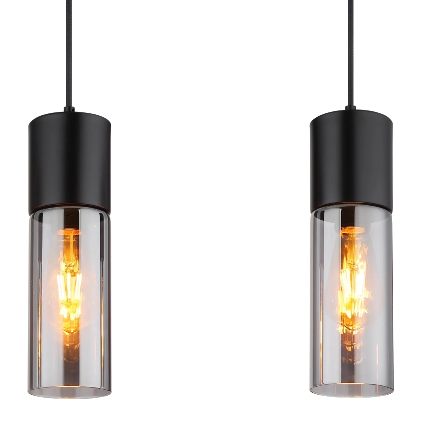 Globo - Pendel på kabel 3xE27/25W/230V, sort
