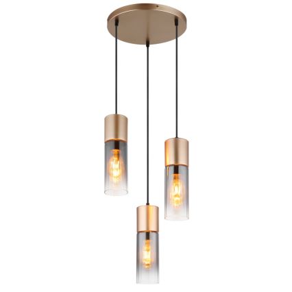 Globo - Pendel 3xE27/25W/230V bronze diameter 34 cm