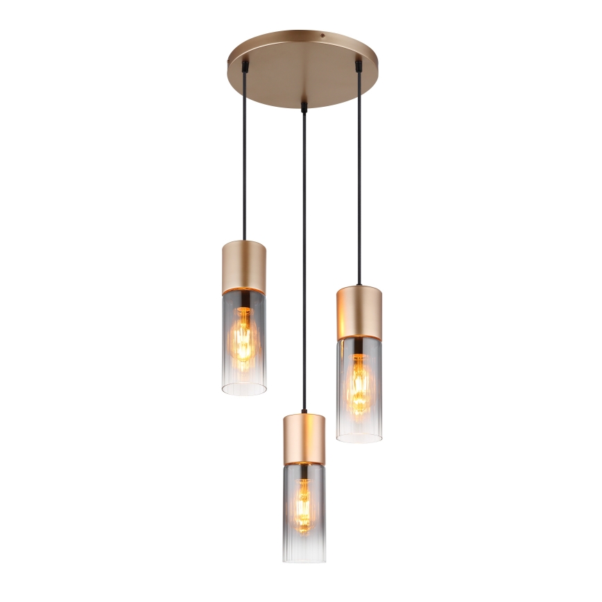 Globo - Pendel 3xE27/25W/230V bronze diameter 34 cm