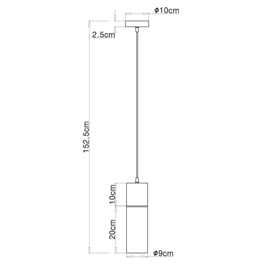Globo - Pendel 1xE27/25W/230V diameter 10,5 cm sort