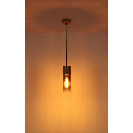 Globo - Pendel med kabel 1xE27/25W/230V, bronzefarvet, Ø 10,5 cm