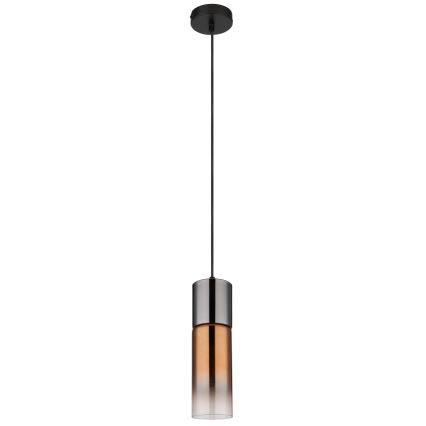 Globo - Pendel 1xE27/25W/230V diameter 10,5 cm sort/kobber