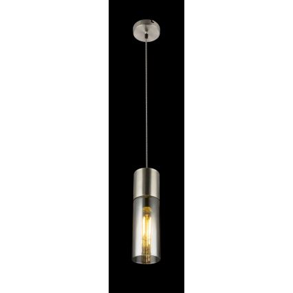 Globo - Pendel 1xE27/25W/230V diameter 10,5 cm mat krom