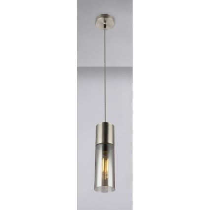Globo - Pendel 1xE27/25W/230V diameter 10,5 cm mat krom