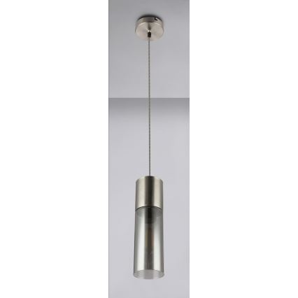Globo - Pendel 1xE27/25W/230V diameter 10,5 cm mat krom