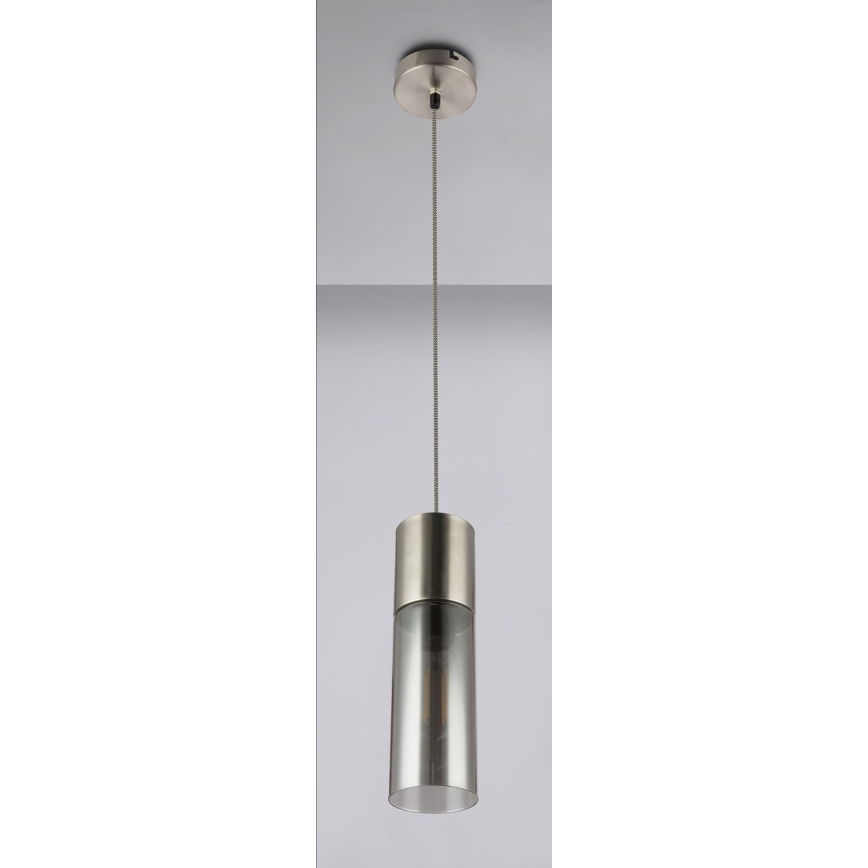 Globo - Pendel 1xE27/25W/230V diameter 10,5 cm mat krom